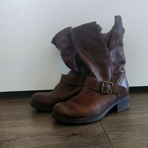 Italian leather slouchy boots